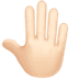 🤚🏻 raised back of hand: light skin tone display on Apple